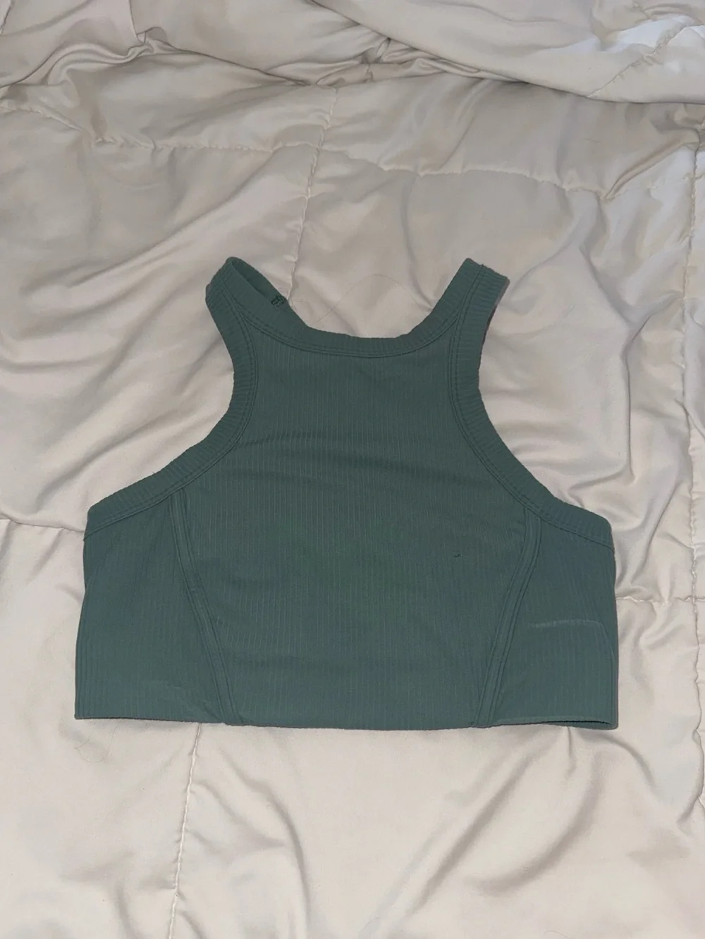 lululemon athletica Ribbed High-Neck Crop Tank - Teal Green